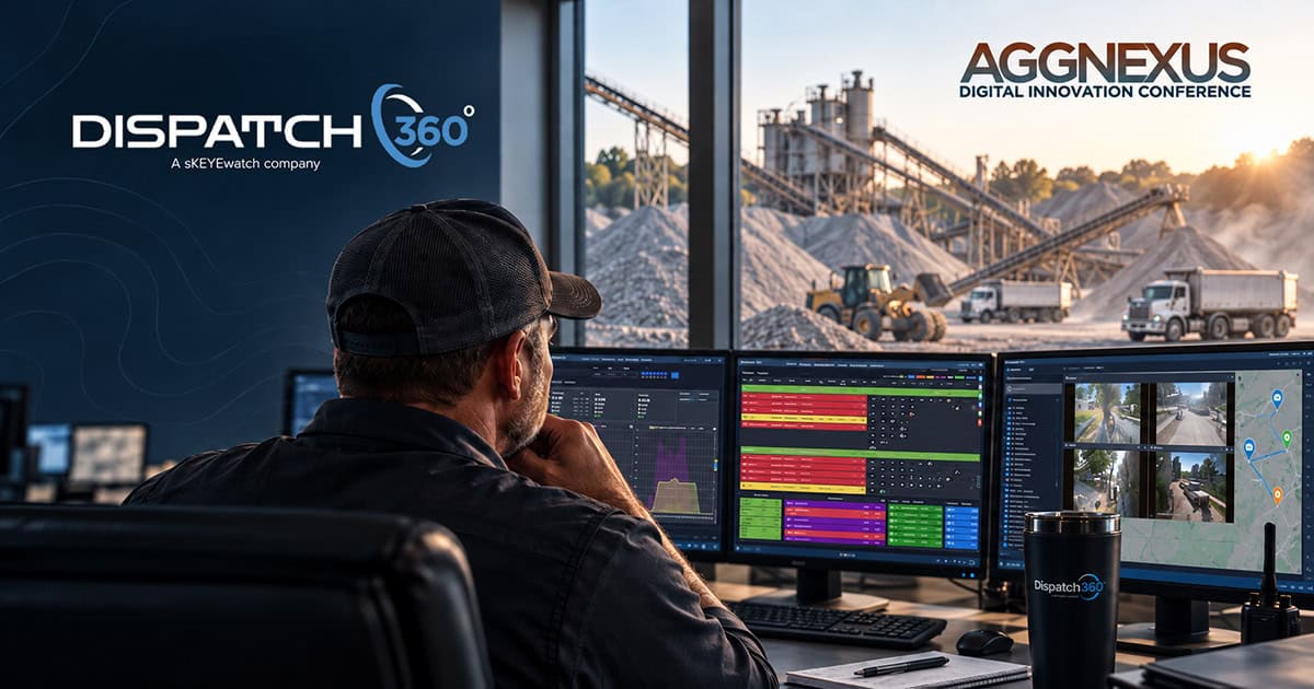 Dispatch360 at AggNexus 2026, featuring practical AI and experienced construction-materials dispatch teams.